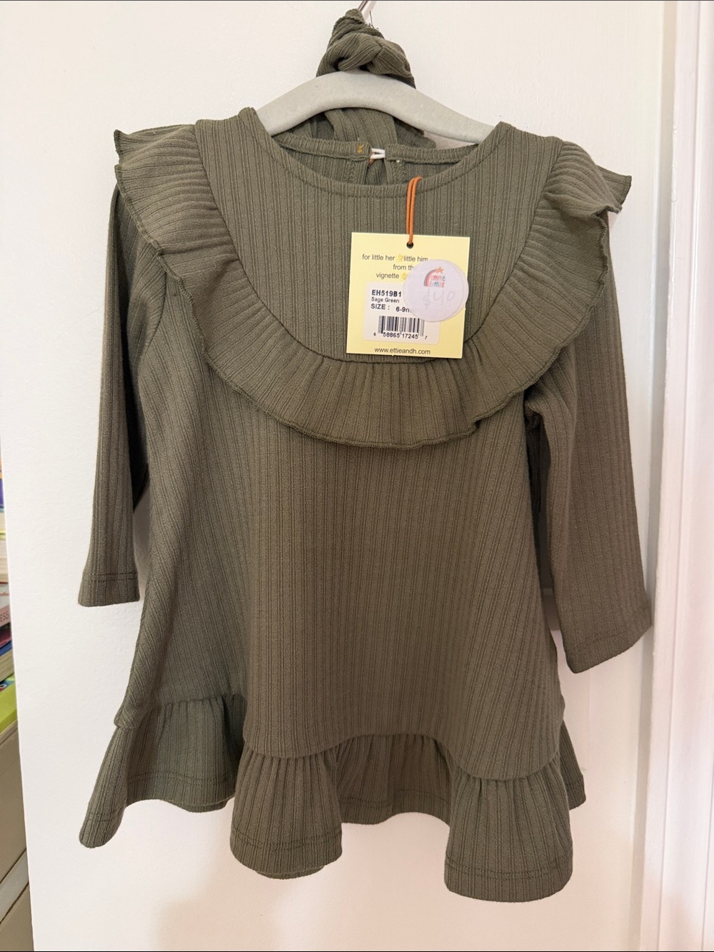 NWT Olive Ruffle Long-Sleeve Baby Dress